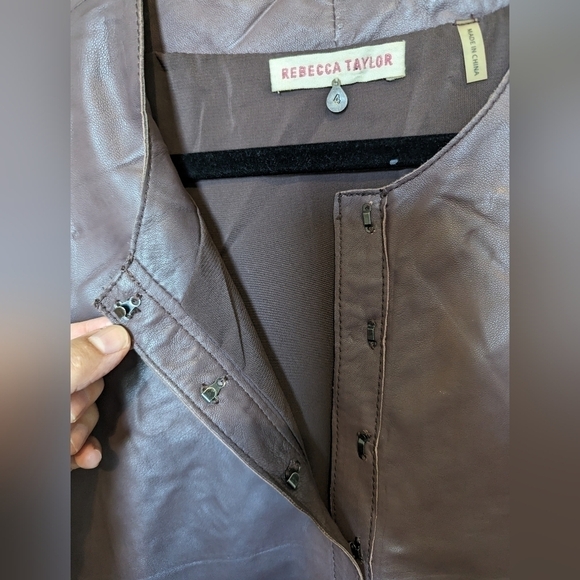 Rebecca Taylor Runway leather mini dress purple sz 4 - Picture 8 of 10